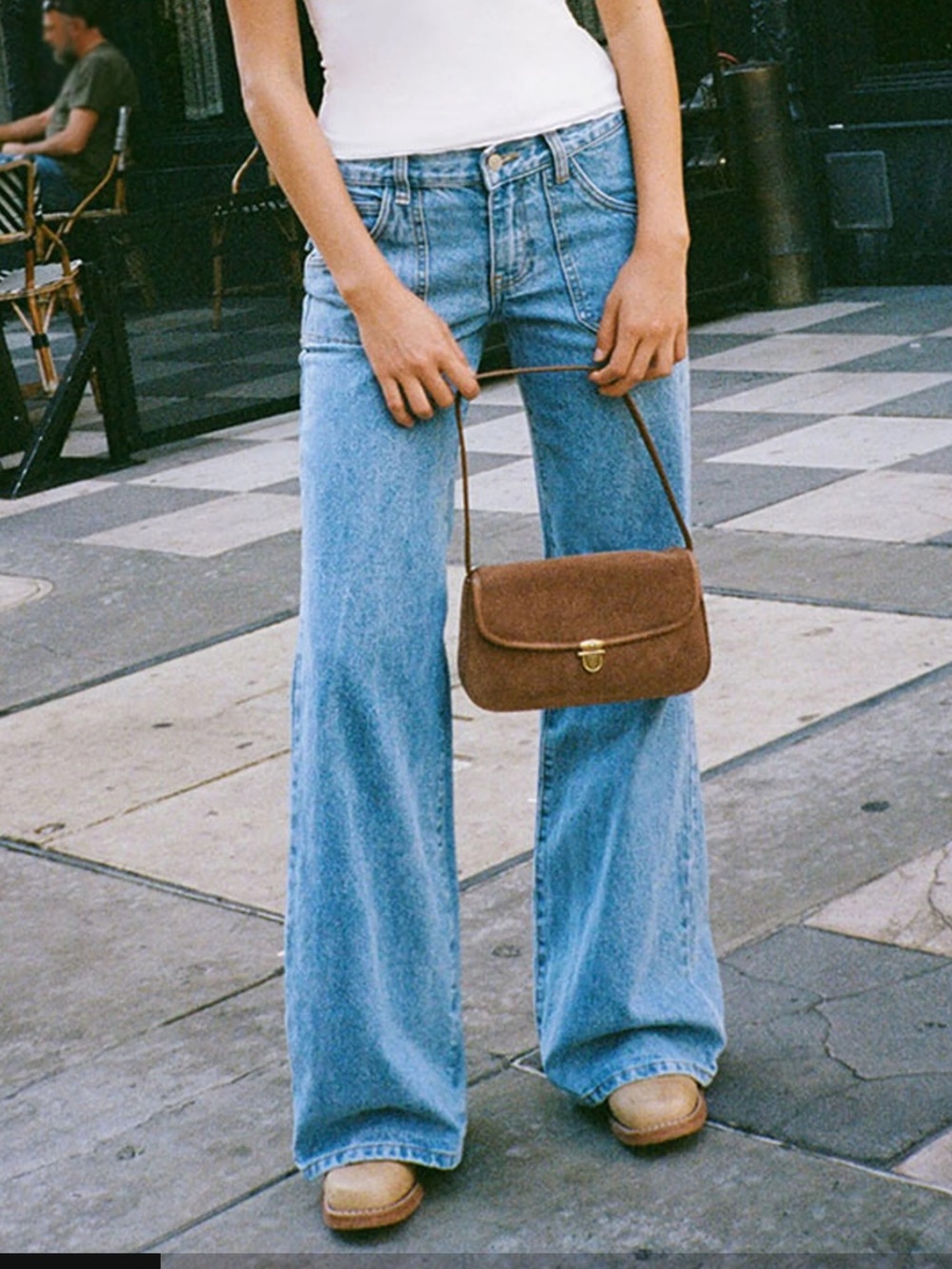 John Galt Light Indigo Low Rise Baggy Wide Leg Jeans
